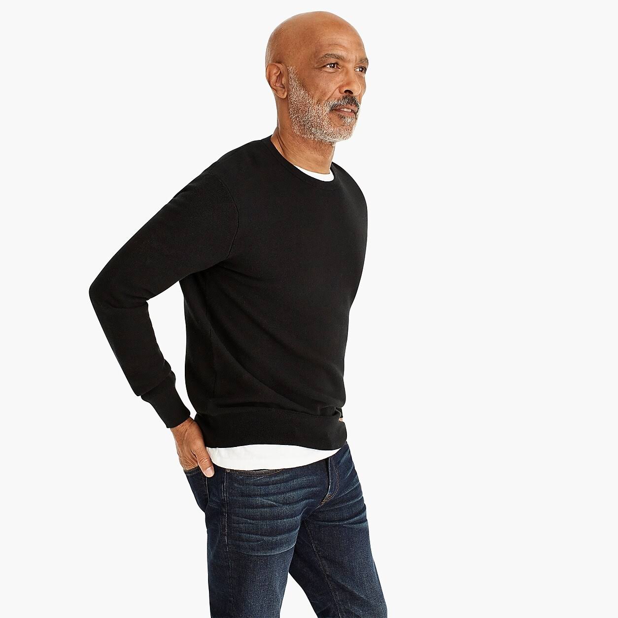 J.Crew Mens Cotton Crewneck Sweater in Garter Stitch Size Large SAQ XDCX733 47.74