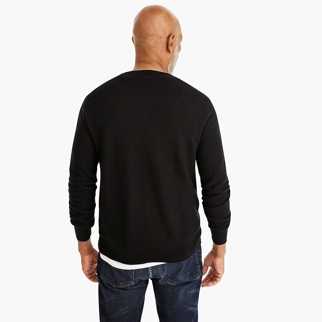 J.Crew Mens Cotton Crewneck Sweater in Garter Stitch Size Large SAQ XDCX733 47.74